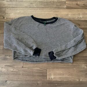 Wild Fable Black and White Striped Crop Top